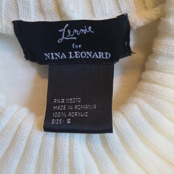 NWOT Nina Leonard Off-White/Cream Turtleneck Long Sleeve Sweater Dress, Size S - Picture 5 of 10